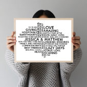 Personalisierte Typografie Word Cloud für Paare Poster