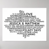 Personalisierte Typografie Word Cloud für Paare Poster (Vorne)