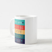 Personalisierte Typografie zum Geburtstag Kaffeetasse (Vorderseite Links)