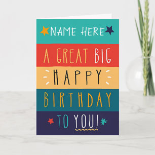 Personalisierte Typografie zum Geburtstag Karte