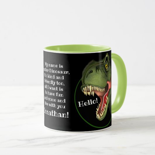 Personalisierte Tyrannosaurus Rex Dinosaurier-Tass Tasse (VorderseiteRechts)