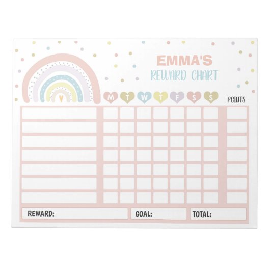 Personalisierte Übersicht über den Regenbogen Notizblock (Vorderseite)