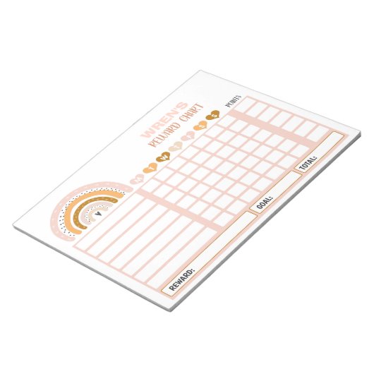 Personalisierte Übersicht über den Regenbogen Notizblock (angewinkelt)