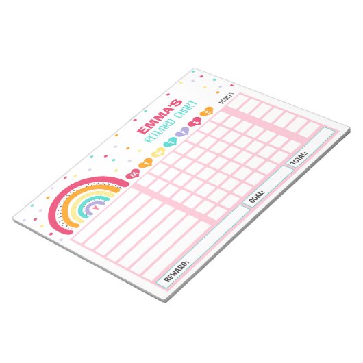 Personalisierte Übersicht über den Regenbogen Notizblock (angewinkelt)