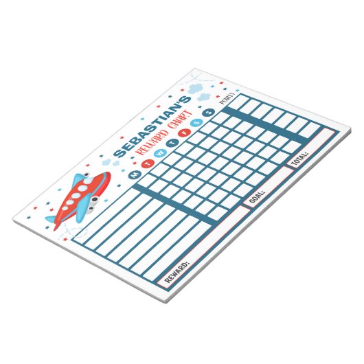 Personalisierte Übersicht über die Charge des Flug Notizblock (angewinkelt)