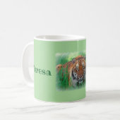 Personalisierte überwachte Tiger-Tasse Kaffeetasse (Vorderseite Links)