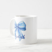 Personalisierte Uferfarbe Blau und Weiß Kaffeetasse (Vorderseite Links)
