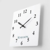 Personalisierte Uhr an der Wand des Add-a-Fotos (Winkel)