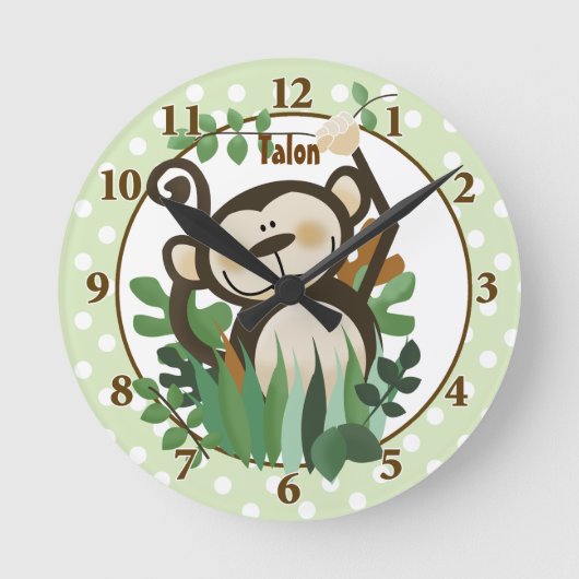 Personalisierte Uhr der niedlichen Affen (Vorderseite)