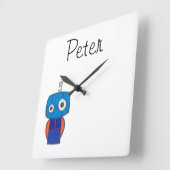 Personalisierte Uhr für Kinder - Roboter-Thema (Winkel)
