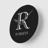 Personalisierte Uhr mit Initiale und Familiennamen (Winkel)