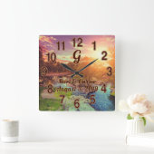 Personalisierte Uhr mit Monogramm, Rustikale Hochz (Zuhause)