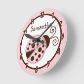 Personalisierte Uhr Mod-Damen-Bug Pink Brown (Winkel)