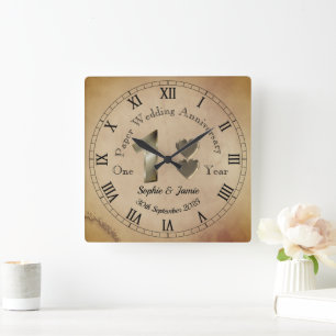 Personalisierte Uhr zum 1. Hochzeitstag 