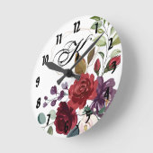 Personalisierte Uhrenuhr Weiße Rosen, goldene Geom Runde Wanduhr (Winkel)