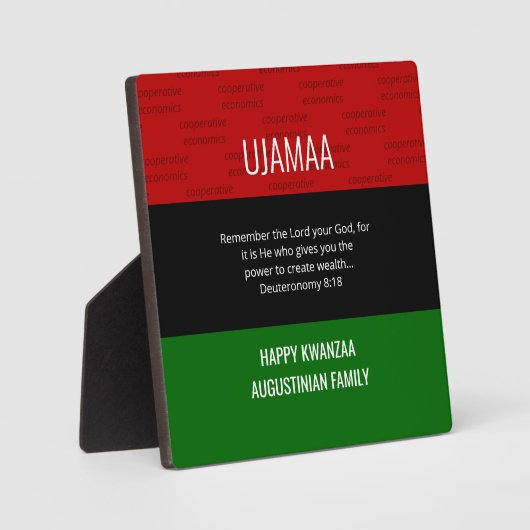 Personalisierte UJAMAA Happy Kwanzaa Plaque  Fotoplatte (Vorderseite)