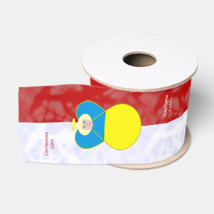 Personalisierte ukrainische Engel Flagge Rot Weiß Ripsband