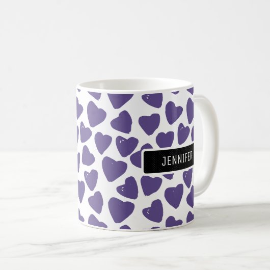 Personalisierte Ultra-Violet-Herzen Kaffeetasse (VorderseiteRechts)