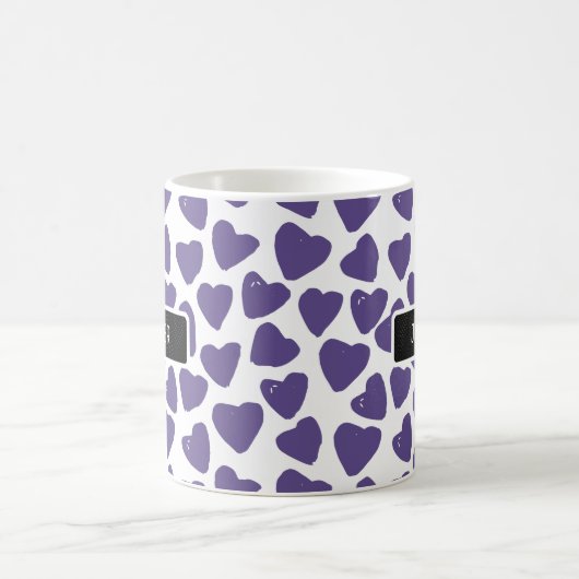 Personalisierte Ultra-Violet-Herzen Kaffeetasse (Mittel)
