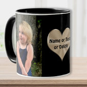Personalisierte Umarmung mit Foto und Text im Herz Tasse