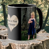 Personalisierte Umarmung mit Foto und Text im Herz Tasse