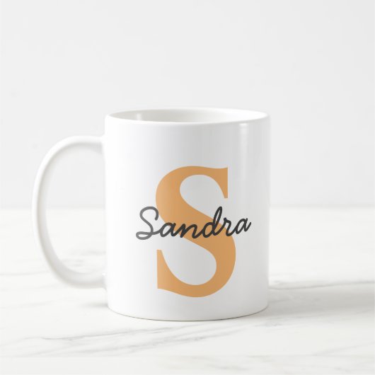 Personalisierte Umarmung mit Name und Initial Kaffeetasse (Links)
