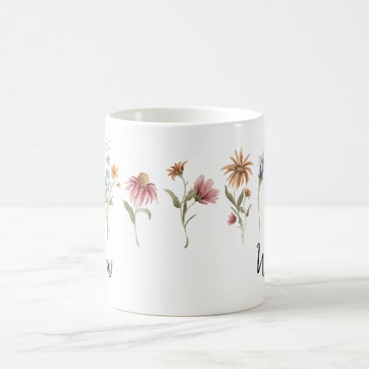 Personalisierte Umarmung mit Namen in Wildblume Fi Kaffeetasse (Mittel)