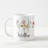 Personalisierte Umarmung mit Namen in Wildblume Fi Kaffeetasse (Links)