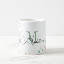Personalisierte Umarmung mit wild lebenden Blume u Kaffeetasse