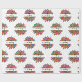 Personalisierte Umhüllung aus Regenbogen und Leopa Geschenkpapier (Flach)