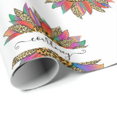 Personalisierte Umhüllung aus Regenbogen und Leopa Geschenkpapier (Rolleneckpunkt)
