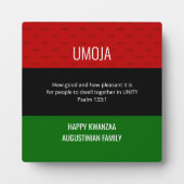 Personalisierte UMOJA Unity Happy Kwanzaa Plaque Fotoplatte (Vorderseite)