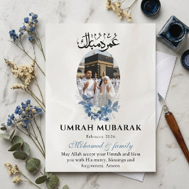 Personalisierte Umrah Mubarak-Fotokarte Islam Einladung