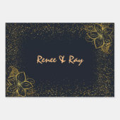 Personalisierte Umschlagpapier für Schwarz und Gol Geschenkpapier Set (Vorderseite 3)