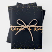 Personalisierte Umschlagpapier für Schwarz und Gol Geschenkpapier Set (Beispiel)