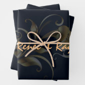 Personalisierte Umschlagpapier für Schwarz und Gol Geschenkpapier Set (Beispiel)