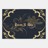 Personalisierte Umschlagpapier für Schwarz und Gol Geschenkpapier Set (Vorderseite)