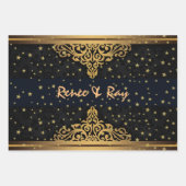 Personalisierte Umschlagpapier für Schwarz und Gol Geschenkpapier Set (Vorderseite 3)