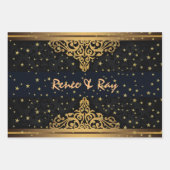 Personalisierte Umschlagpapier für Schwarz und Gol Geschenkpapier Set (Vorderseite 2)