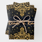 Personalisierte Umschlagpapier für Schwarz und Gol Geschenkpapier Set (Beispiel)