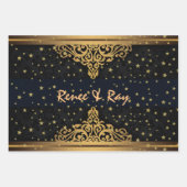 Personalisierte Umschlagpapier für Schwarz und Gol Geschenkpapier Set (Vorderseite)