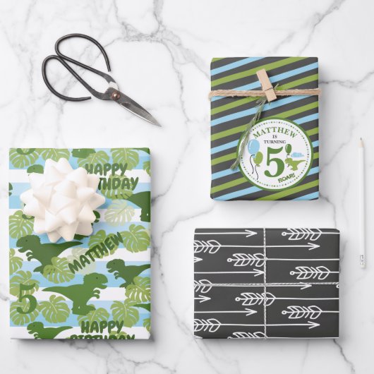 Personalisierte Umschlagpapier zum Geburtstag von Geschenkpapier Set (Vorderseite)