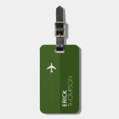 Personalisierte und elegante Green Luggage-Tag Gepäckanhänger (Vorderseite vertikal)