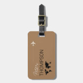 personalisierte und elegante hellbraune Aero-Reise Gepäckanhänger (Vorderseite vertikal)