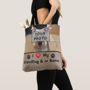 Personalisierte und FOTO I Liebe My GrandDog Bag Tasche