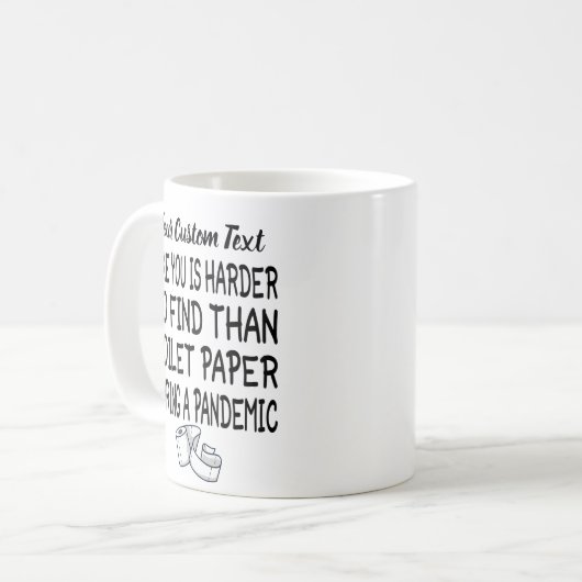 Personalisierte und lustige Quarantäne-Geschenkide Kaffeetasse (Vorderseite Links)