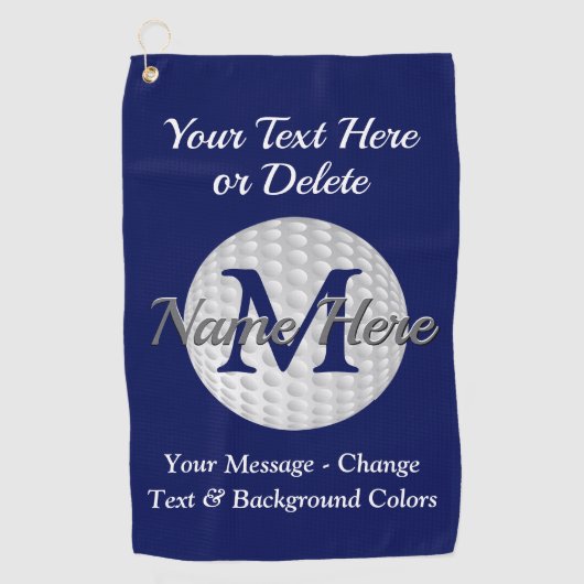 Personalisierte und mit Monogramm Golf-Tücher Golfhandtuch (Vorderseite)