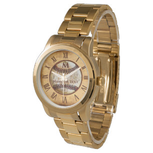 Personalisierte und monogrammierte Baseballuhren f Armbanduhr