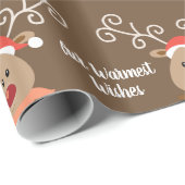 Personalisierte und Niedliche Rentiere Geschenkpapier (Rolleneckpunkt)