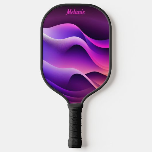Personalisierte und rosa Waves Pickleball Schläger (Rückseite)